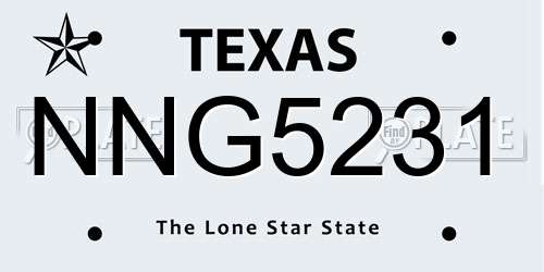 NNG5231 Texas License Plate
