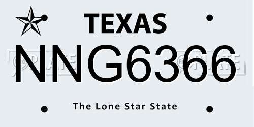 NNG6366 Texas License Plate