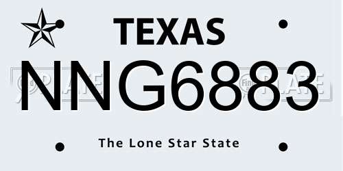 NNG6883 Texas License Plate