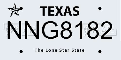 NNG8182 Texas License Plate