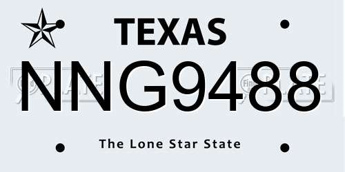 NNG9488 Texas License Plate
