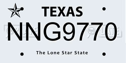NNG9770 Texas License Plate