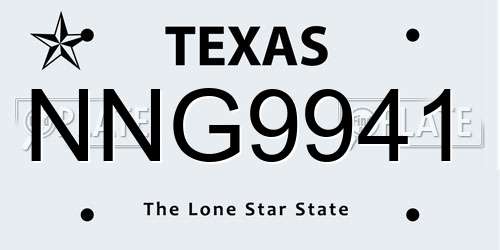 NNG9941 Texas License Plate
