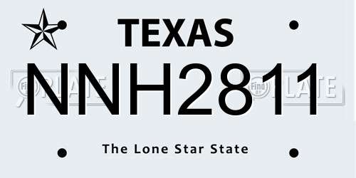 NNH2811 Texas License Plate