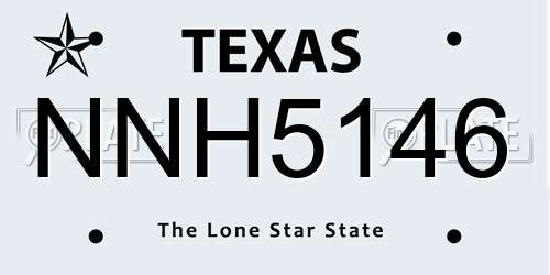 NNH5146 Texas License Plate