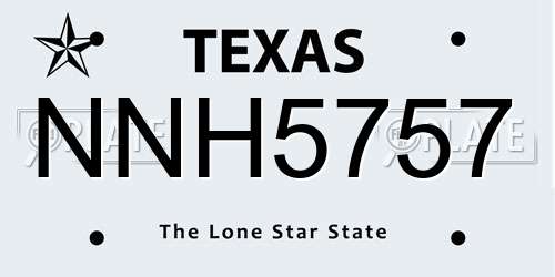 NNH5757 Texas License Plate