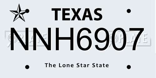NNH6907 Texas License Plate