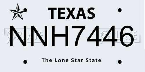 NNH7446 Texas License Plate