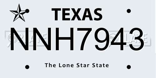 NNH7943 Texas License Plate