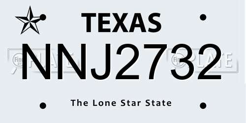 NNJ2732 Texas License Plate