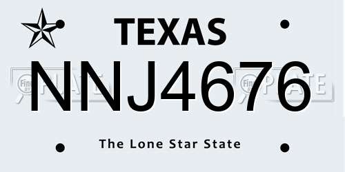 NNJ4676 Texas License Plate