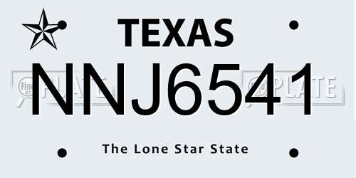 NNJ6541 Texas License Plate