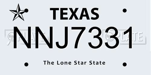 NNJ7331 Texas License Plate