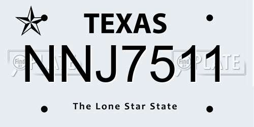 NNJ7511 Texas License Plate