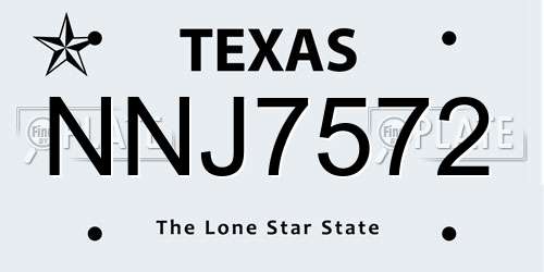 NNJ7572 Texas License Plate