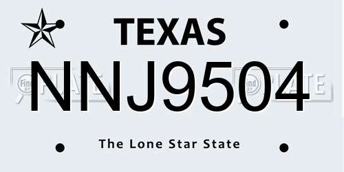 NNJ9504 Texas License Plate