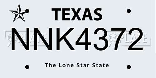 NNK4372 Texas License Plate