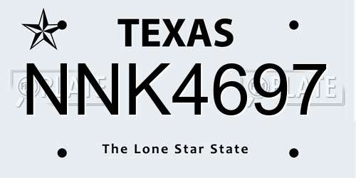 NNK4697 Texas License Plate