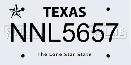 NNL5657 Texas License Plate