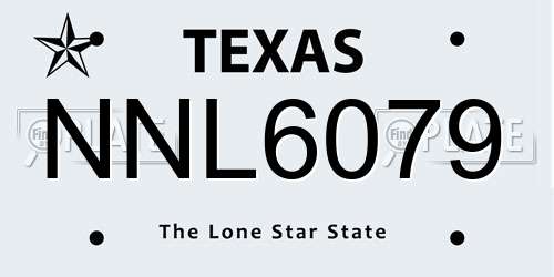 NNL6079 Texas License Plate