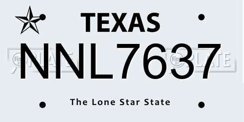NNL7637 Texas License Plate