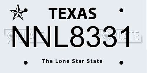 NNL8331 Texas License Plate
