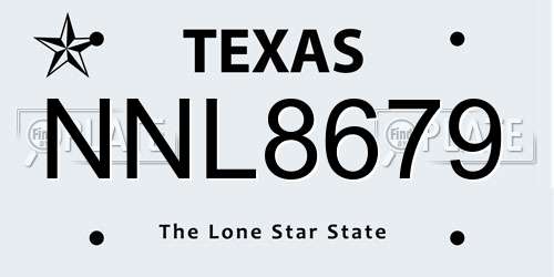 NNL8679 Texas License Plate