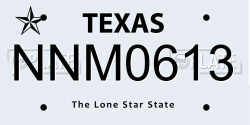NNM0613 Texas License Plate