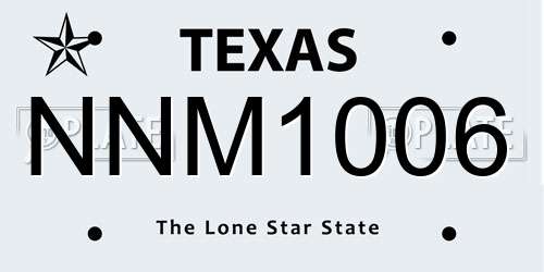 NNM1006 Texas License Plate