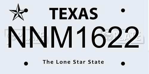 NNM1622 Texas License Plate