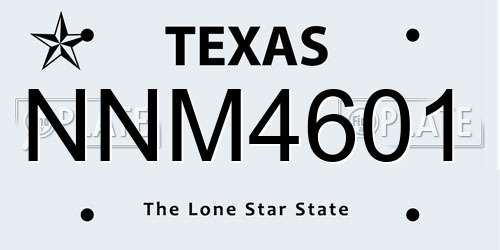 NNM4601 Texas License Plate