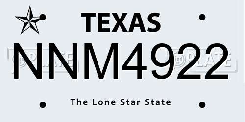 NNM4922 Texas License Plate
