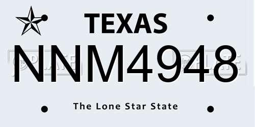 NNM4948 Texas License Plate