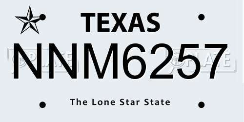 NNM6257 Texas License Plate