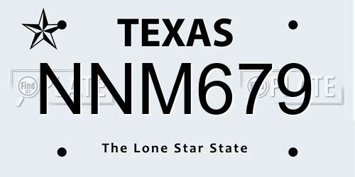 NNM679 Texas License Plate