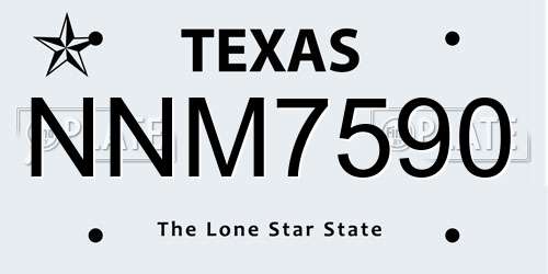 NNM7590 Texas License Plate