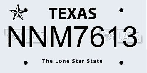 NNM7613 Texas License Plate