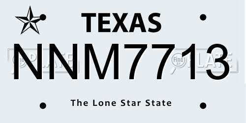 NNM7713 Texas License Plate
