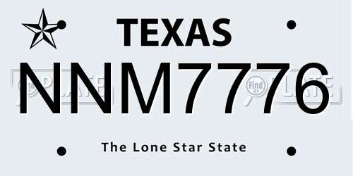NNM7776 Texas License Plate
