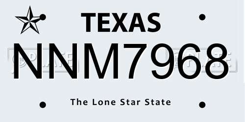 NNM7968 Texas License Plate