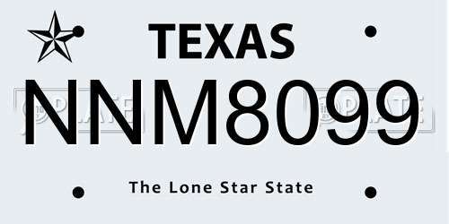 NNM8099 Texas License Plate