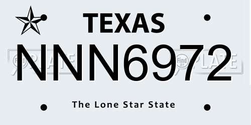 NNN6972 Texas License Plate