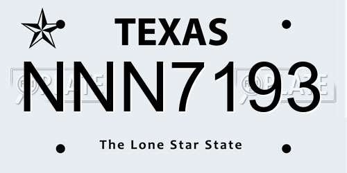 NNN7193 Texas License Plate