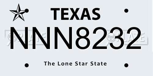 NNN8232 Texas License Plate