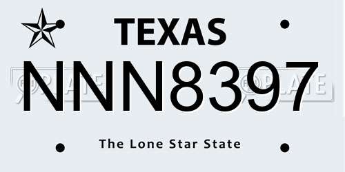 NNN8397 Texas License Plate