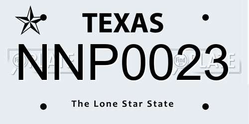 NNP0023 Texas License Plate