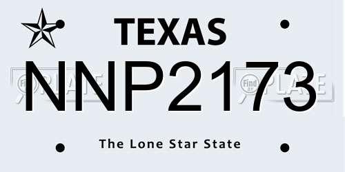 NNP2173 Texas License Plate