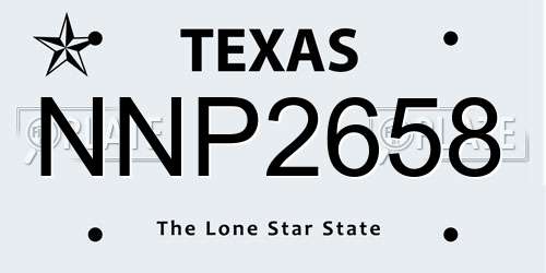 NNP2658 Texas License Plate