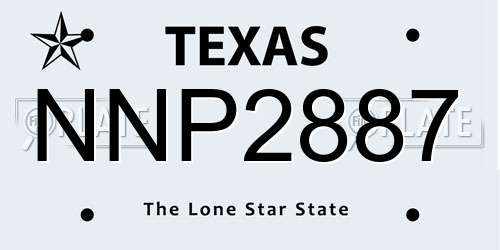 NNP2887 Texas License Plate