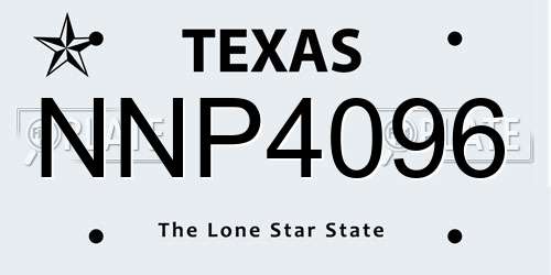 NNP4096 Texas License Plate